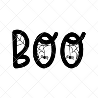 Boo Word with Spider Webs